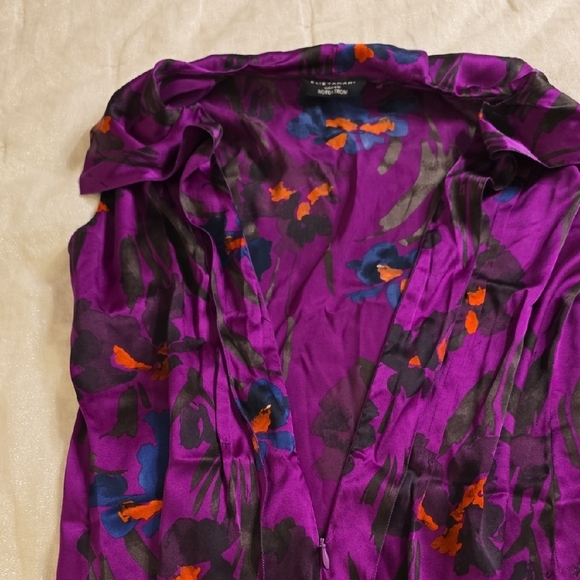 Elie Tahari Purple and Red Floral Blouse - Picture 13 of 13